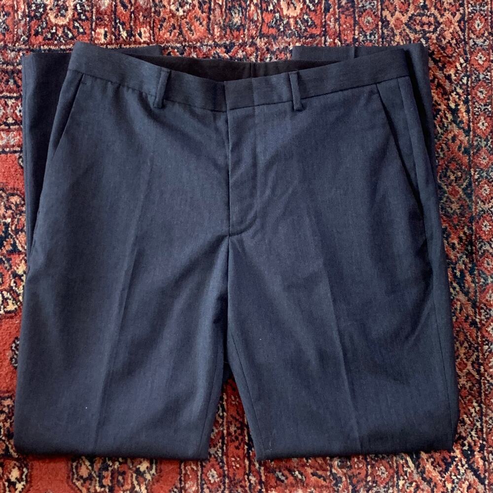 J.Crew Bowery Slim Dress Pants Mens 34x30 Navy Blue Excellent Stretch Trouser